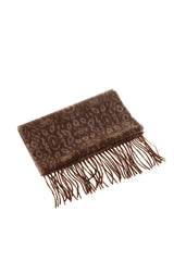 CASHMERE AND WOOL SCARF CHOCOLATE/TAN