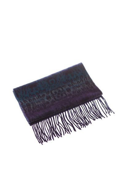 CASHMERE AND WOOL SCARF PURPLE/BLUE