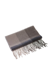 CASHMERE AND WOOL SCARF BLUE/GREY/BLACK