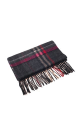 CASHMERE AND WOOL SCARF CHARCOAL ROSE