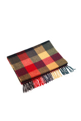 100% WOOL SCARF RED YELLOW BLACK